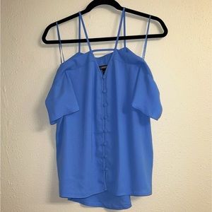 Express XS Light Blue Off the Shoulder Top
